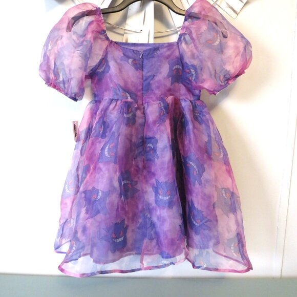 NWT Pokemon Girls Gengar Puff Sleeve Organza Dress Size L (10/12) - Picture 12 of 14